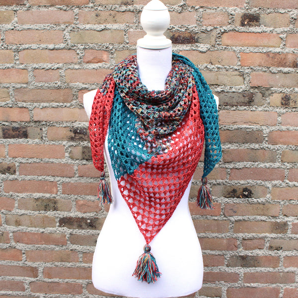 Handgeverfd Garenpakket: Happy Shawl - Autumn Leaf - It's all in a nutshell