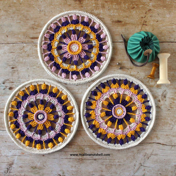 Garenpakket: Summer Flower Mandala - Shadow Violet - It's all in a nutshell