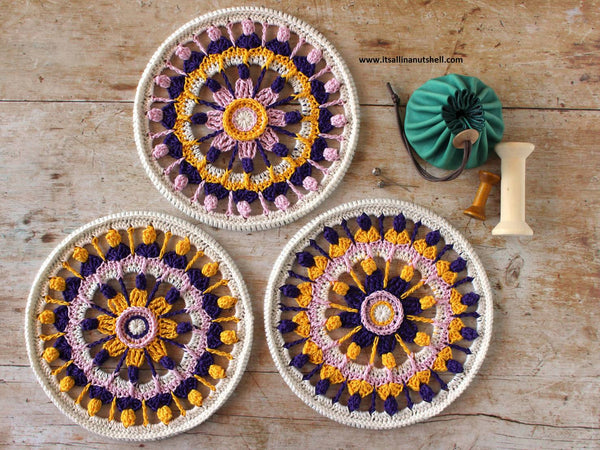 Garenpakket: Summer Flower Mandala - Shadow Violet - It's all in a nutshell