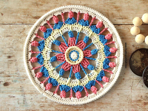 Garenpakket: Summer Flower Mandala - Pastel Passion Flower - It's all in a nutshell