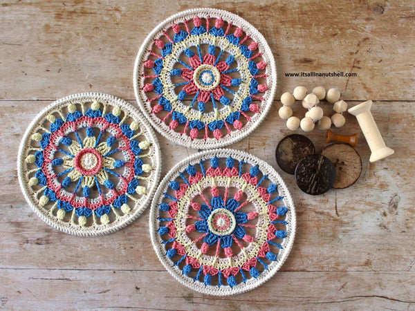 Garenpakket: Summer Flower Mandala - Pastel Passion Flower - It's all in a nutshell