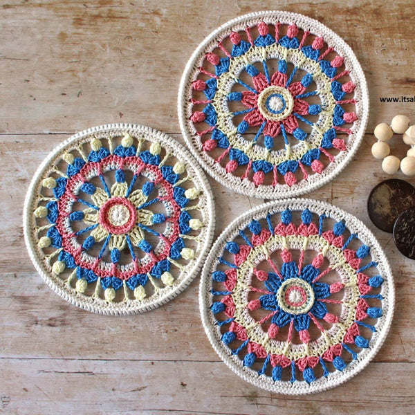 Garenpakket: Summer Flower Mandala - Pastel Passion Flower - It's all in a nutshell