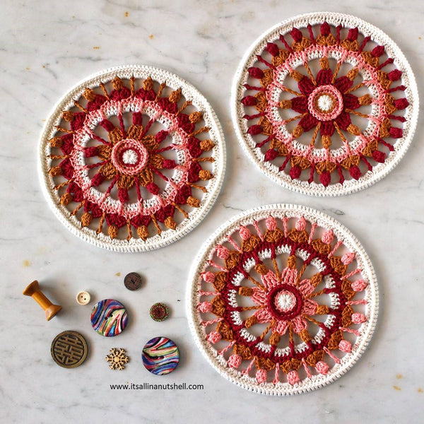 Garenpakket: Summer Flower Mandala - Poppy - It's all in a nutshell
