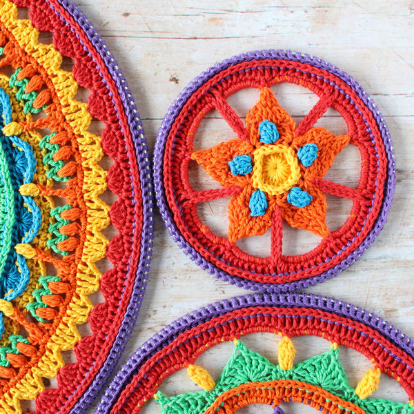 Triptych Mandala's - Rainbow Bright - It's all in a nutshell