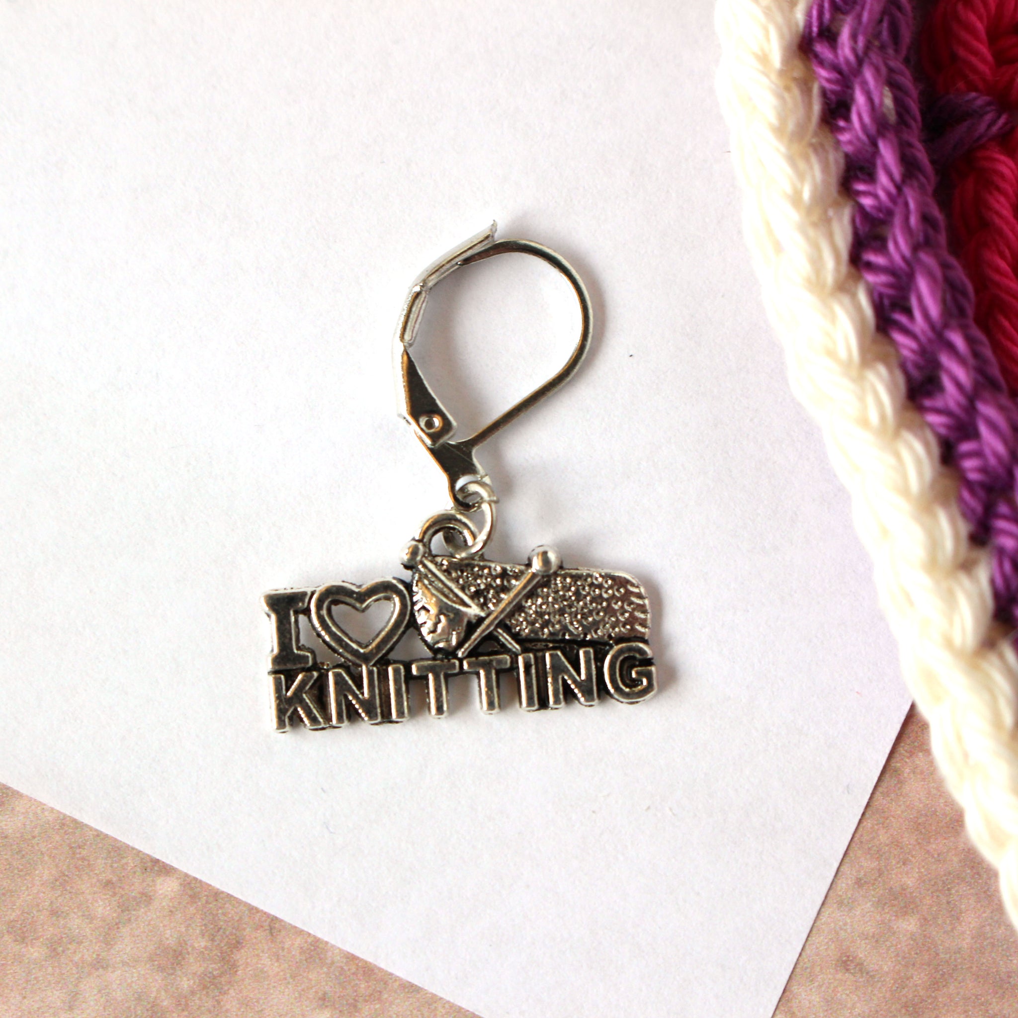 Stitch marker: I Love Knitting