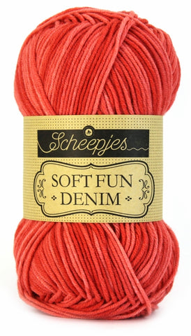 Scheepjes Softfun Denim -  rood (505) - It's all in a nutshell