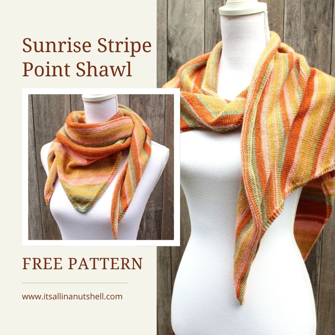 Pattern: Sunrise Stripe Point Shawl