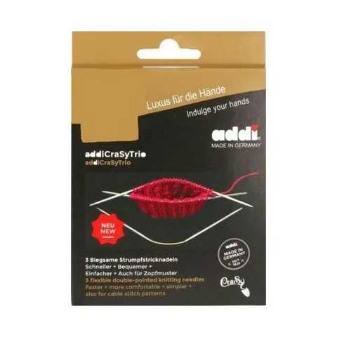 Addi CrasyTrio 3.0mm flexible double pointed knitting needles - It's all in a nutshell
