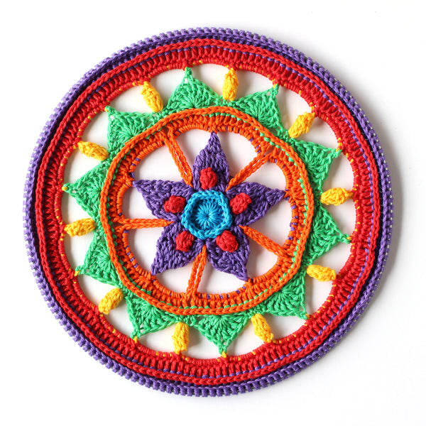 Triptych Mandala's - Rainbow Bright - It's all in a nutshell